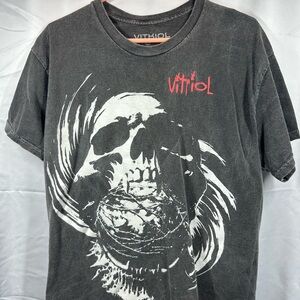 Black Short-Sleeve Skull Graphic Tee